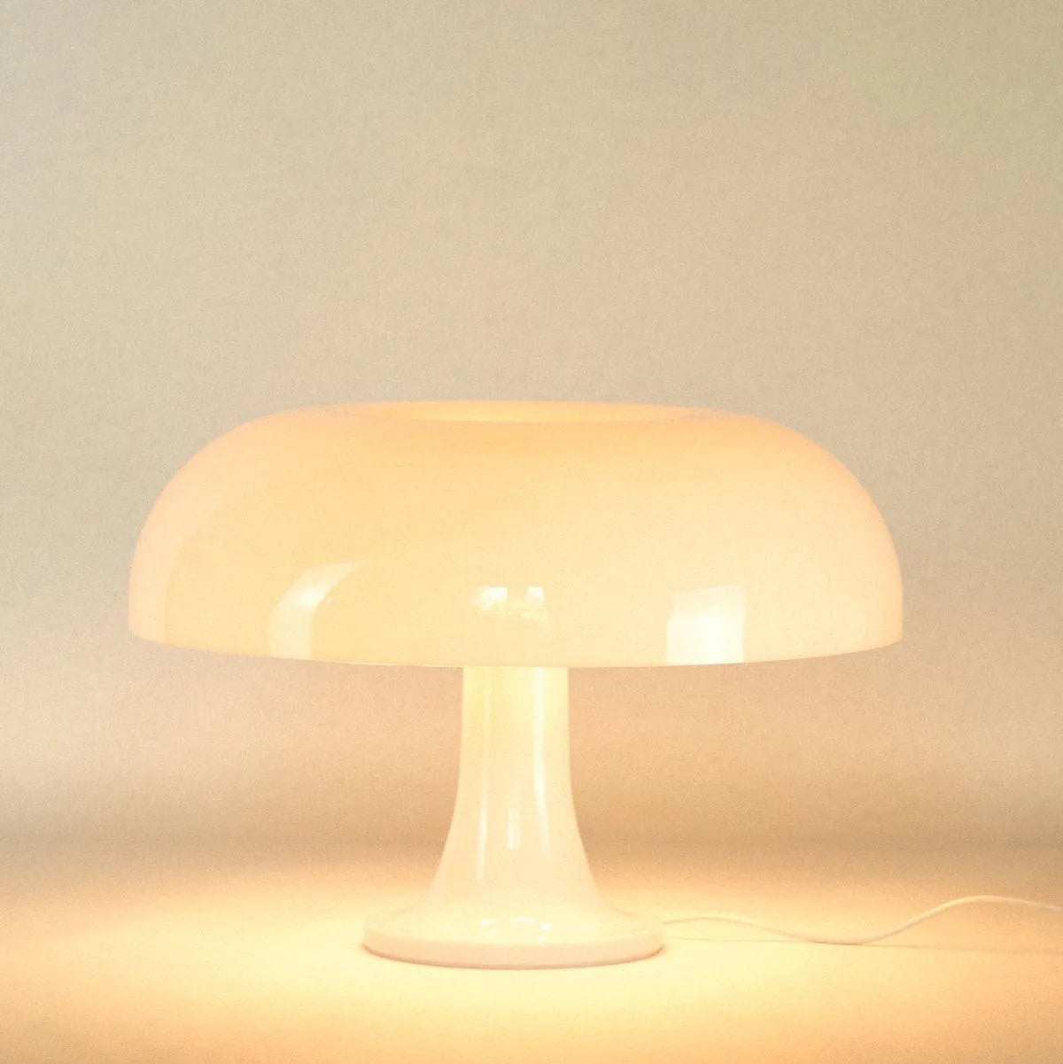 Mushroom Bedside Lamp with Soft Glow - 12.6 Inch Acrylic Nightstand Light for Bedroom Living Room Reading Nook - Retro Modern Ambient Lighti