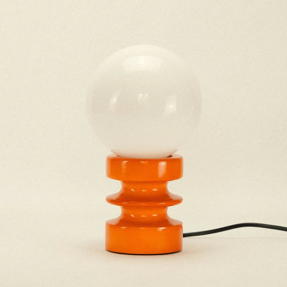 Wooden Desk Lamp with Frosted Globe 11 Inch Accent Light for Nightstand Study Bedroom Living Room Vintage Modern Decor