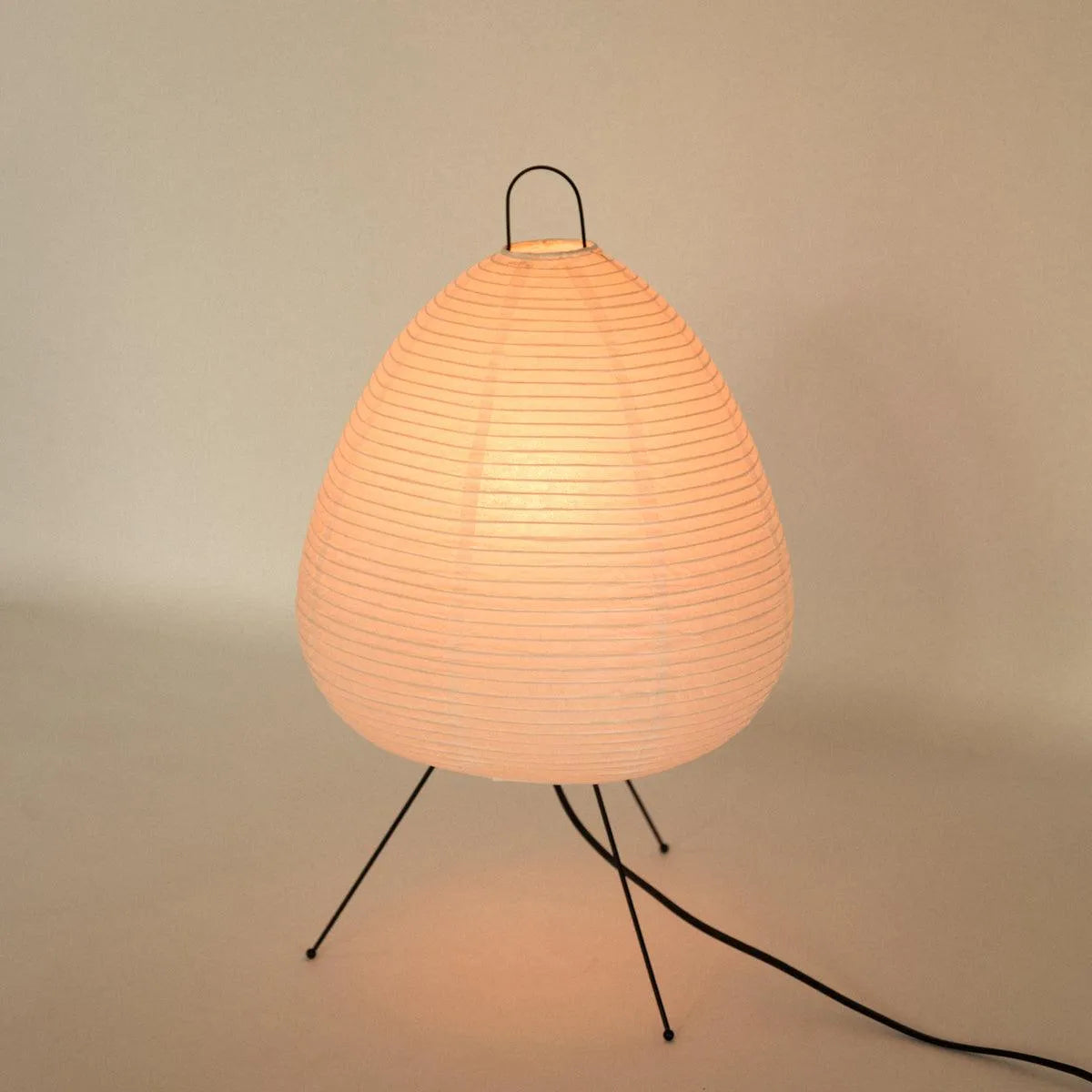 Paper Shade Accent Lamp 11 Inch Wide Metal Frame Bedside Nightstand Light for Bedroom Living Room Asian Inspired Home Decor