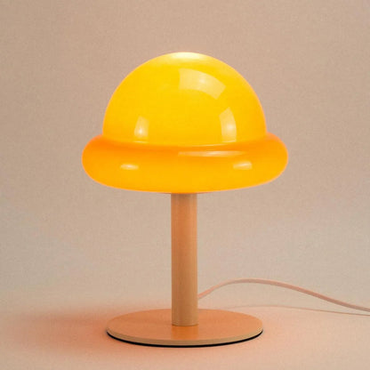Dome Glass Accent Light with Painted Metal Base 11 in Mint or Citrus for Nightstand Desk Office Den Bedroom Home