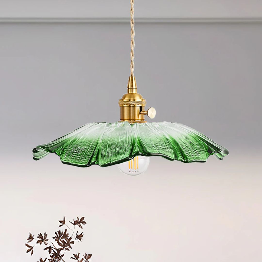 Fluted Glass Drop Ceiling Fixture 11 in Burgundy Shade Gold Hardware E27 Socket for Kitchen Island Entryway Ambient Overhead Illumination