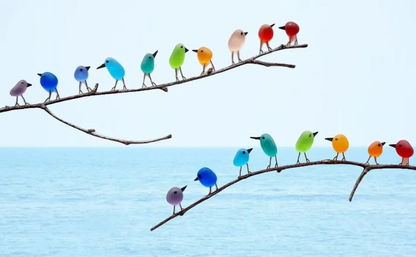 Handcrafted Ocean Glass Bird Wall Art with Driftwood for Coastal Home Decor, Beach House Artwork, Nautical Wall Hangings