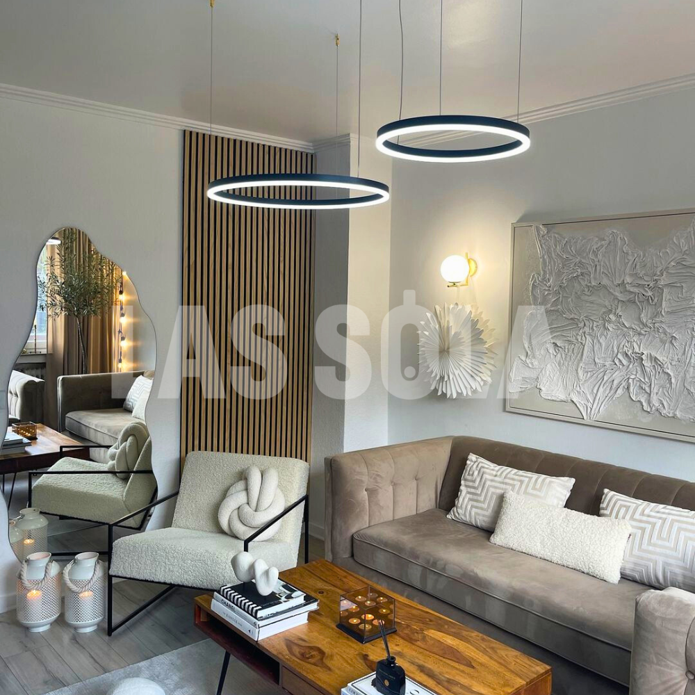 Tiered Ring Pendant Light Modern Metal Circular Chandelier for Dining Room Living Room Bedroom Kitchen Island Adjustable Height LED