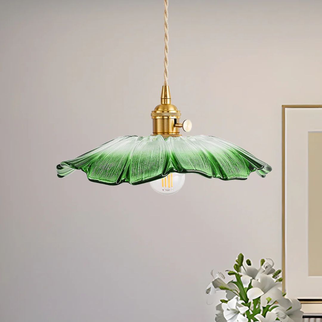 Fluted Glass Hanging Light 11-Inch Shade Burgundy Adjustable Drop Cord E27 Socket for Kitchen Island Dining Area Hallway Above Table Counter