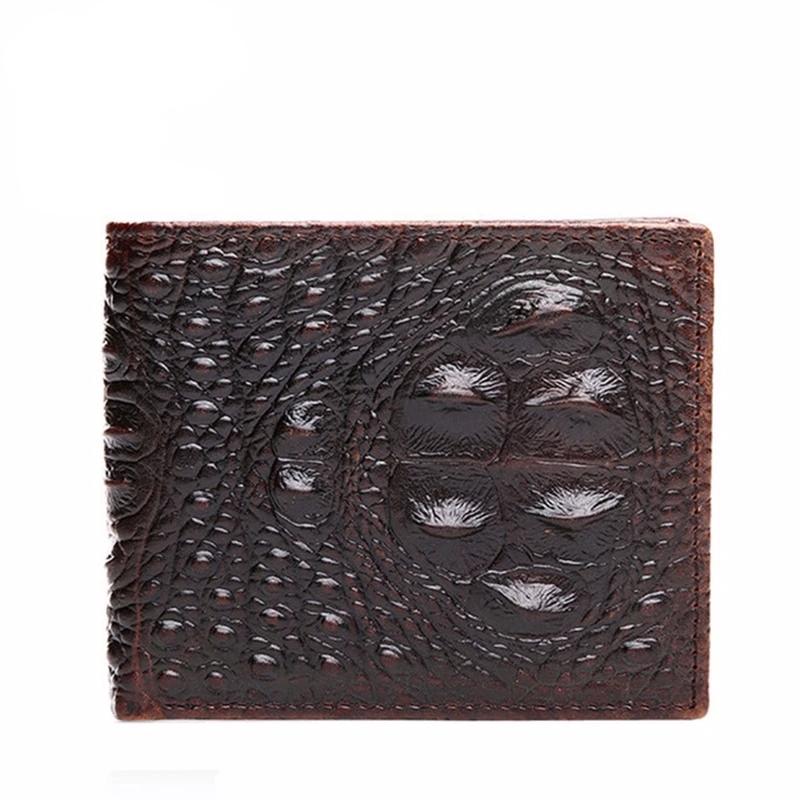 Textured Faux Croc Bifold Wallet for Men – RFID Blocking Leather Card Holder with Cash Compartments
