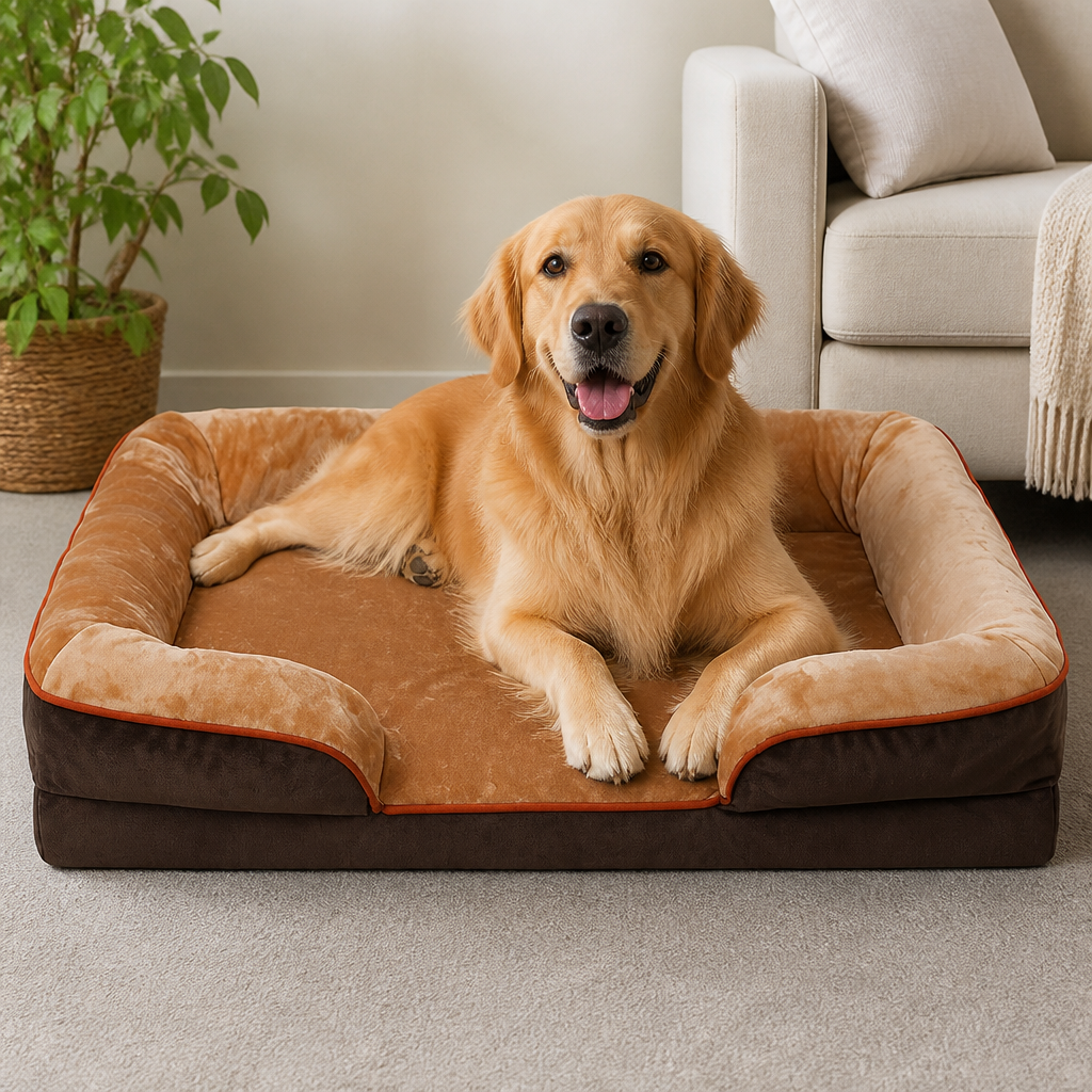 Ortekor Orthopedic Support Foam & Anti-Skid Bottom Dog Bed (Detachable Cover)
