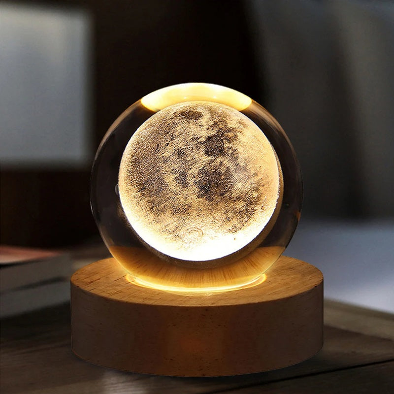 3D Crystal Ball Lamp with Touch Control – USB Powered, Multiple Light Modes for Elegant Home Decor