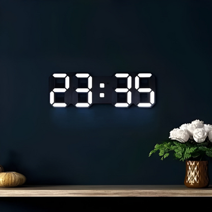 LED Alarm Clock with 3D Display and Auto Dimming for Bedroom Desk or Wall Mount | USB Powered Timer & Night Mode for Office Living Room Nigh