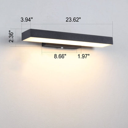 Exterior Sconce Light 19W LED Black Stainless Steel Weather-Resistant 15.8 Inch for Patio Garden Pathway Entry Security Hardwired 3000K Glow