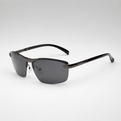 Lightweight Polarized Driving Sunglasses with UV400 Protection – Semi-Rimless Alloy Design for Men & Women