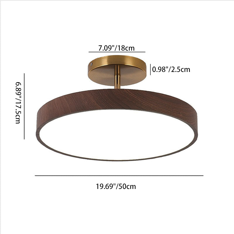 Close-to-Ceiling LED Fixture 12-Inch Iron Round Low-Profile for Hallways Bedrooms Kitchens Entryways Modern Dimmable 3000K-5000K
