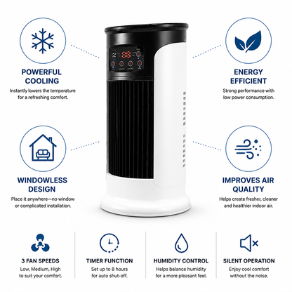 Energy-Efficient Windowless Portable Air Conditioner