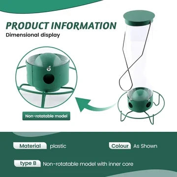 Weight-Activated Spinning Bird Feeder for Backyard Wildlife Watching Wild Songbird Seed Station Hanging Metal Outdoor Garden Feeding Station