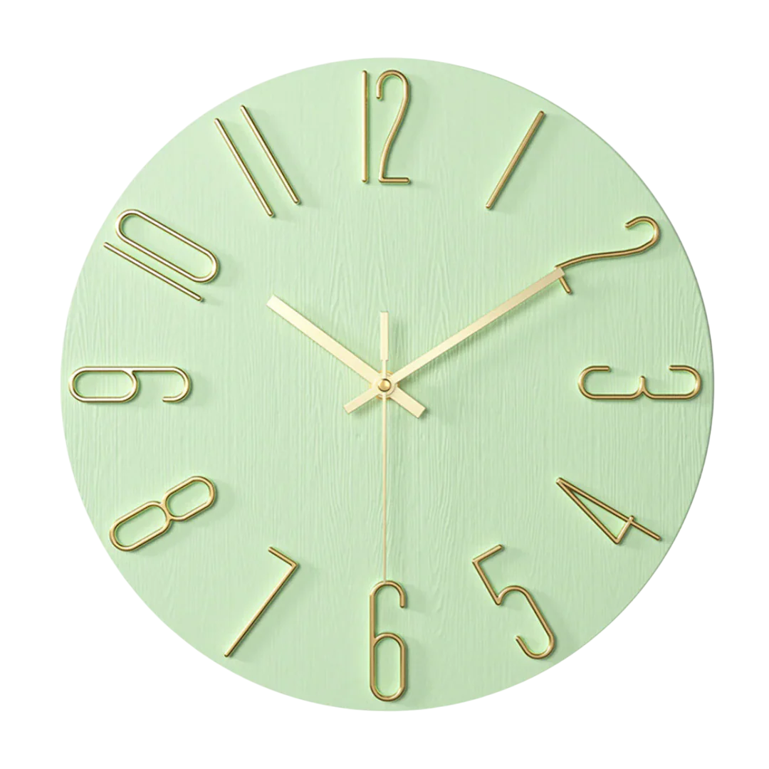 12-Inch Quartz Wall Clock – Minimalist Round Design for Home, Office, Bedroom & Kitchen – Silent Non-Ticking Battery Operated