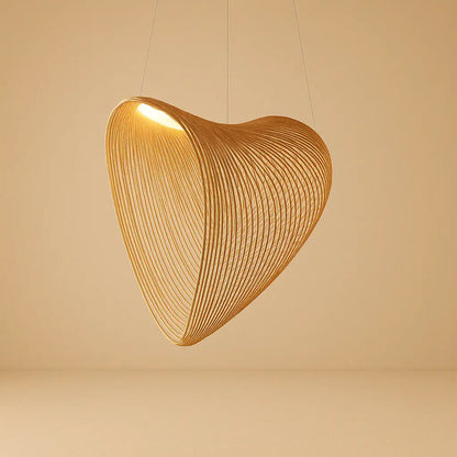 Sculptural Wood Ceiling Light Fixture LED 8W Adjustable 79-Inch Cord Natural Finish for Kitchen Island Dining Room Bar Hanging Lamp Modern O