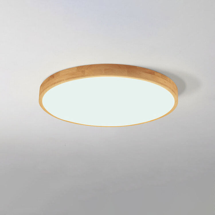 Round Wood Overhead Light Fixture with Adjustable Temperature Settings 12-24 Inch Low Profile for Bedroom Living Room Kitchen Dining Area Co