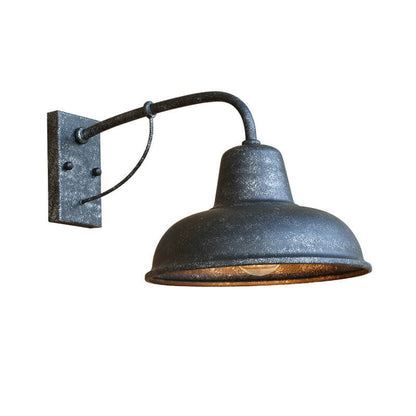 Industrial Iron Outdoor Wall Light – Weather-Resistant Single-Bulb Fixture for Patio, Porch & Garden – E26 Hardwired Sconce