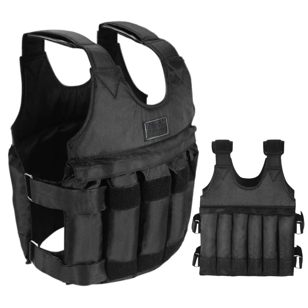 Adjustable Weighted Vest for Strength Training & Cardio Up to 110 lb Load Capacity with Removable Weight Plates for CrossFit Running