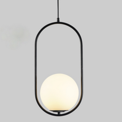 Glass Pendant Light with Metal Frame for Kitchen Island Dining Room Contemporary Ceiling Fixture Modern Hanging Lamp