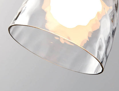 Clear Glass Pendant Light with Wood Accent E26 Socket for Kitchen Island Dining Room Bedroom Ceiling Fixture Hardwired Hanging Lamp