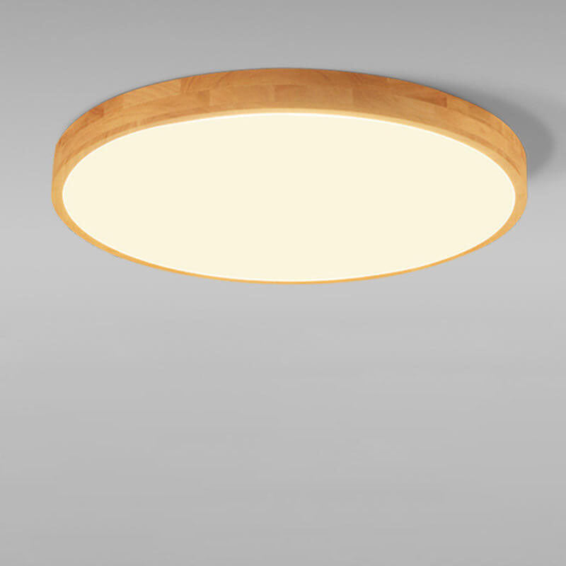 Round Wood Overhead Light Fixture with Adjustable Temperature Settings 12-24 Inch Low Profile for Bedroom Living Room Kitchen Dining Area Co