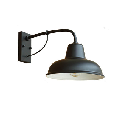 Industrial Iron Outdoor Wall Light – Weather-Resistant Single-Bulb Fixture for Patio, Porch & Garden – E26 Hardwired Sconce