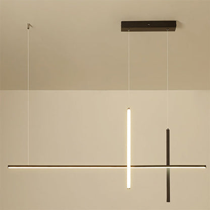 Sleek Rectangular LED Pendant Light with Integrated Lighting for Dining Room & Kitchen