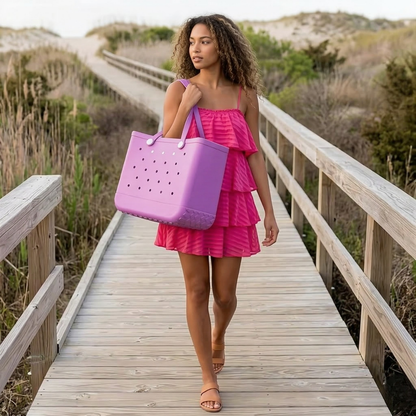 Ventilated Pool Bag with Drain Holes – Washable Waterproof Beach Tote