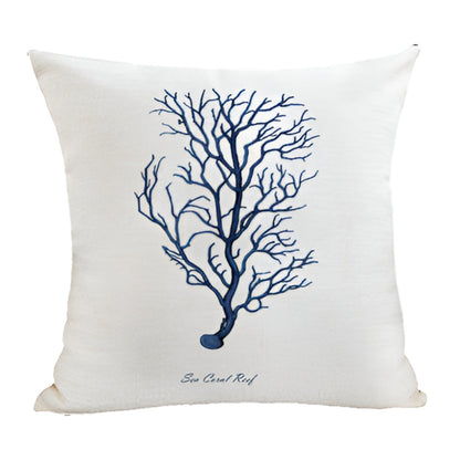 TideSketch – Embroidered Ocean Cushion Cover