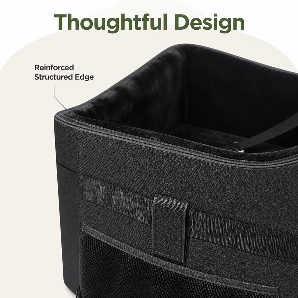 Ortekor Padded Elevated Dog Car Booster (Removable Washable Cover)