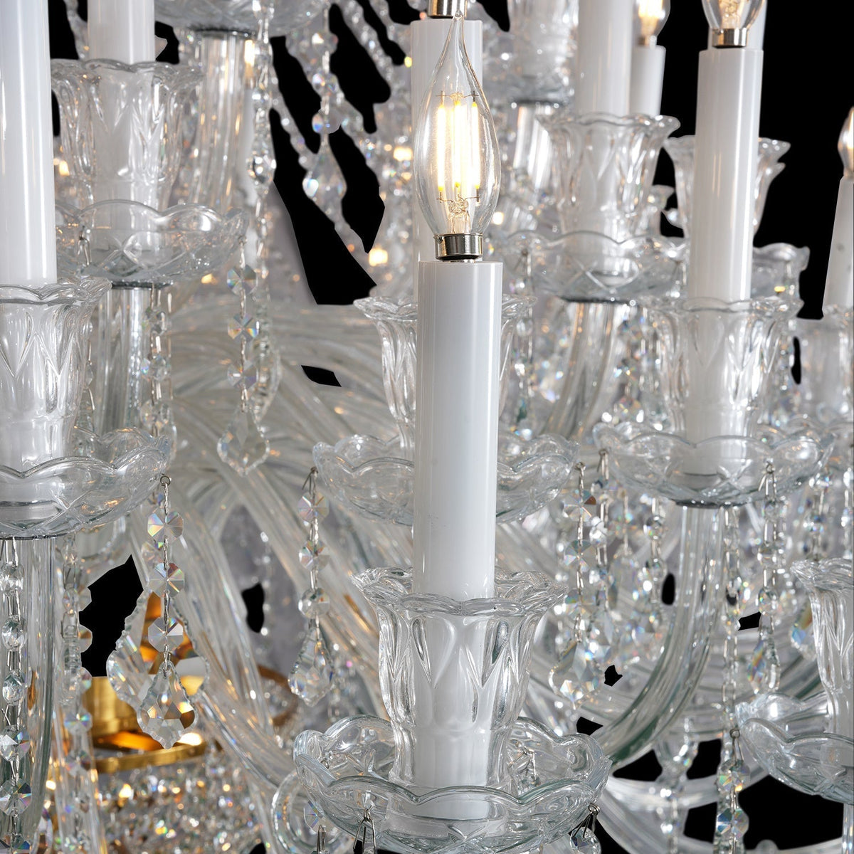 Grand Tiered Crystal Chandelier 35-90 Bulbs Dimmable LED Foyer Statement Lighting for High Ceilings Entryway Staircase Hotel Lobby