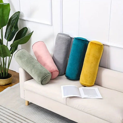 Pavo Bolster Cushion - Plush Velvet, Ergonomic Neck Support