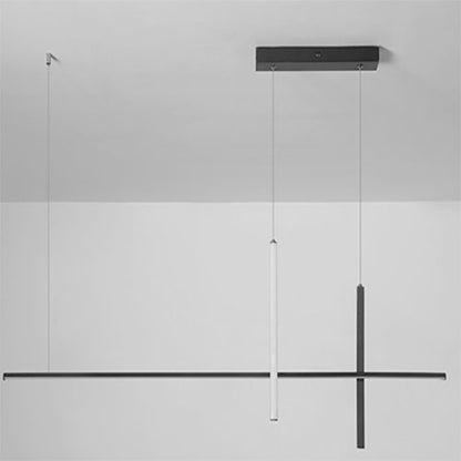 Sleek Rectangular LED Pendant Light with Integrated Lighting for Dining Room & Kitchen