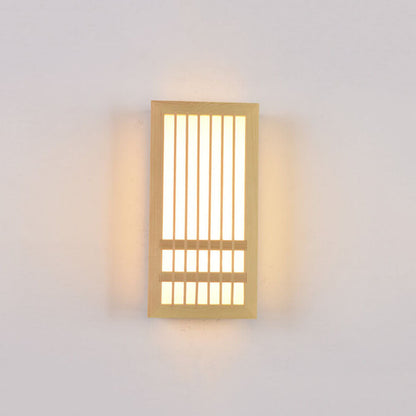 Wood Sconce Light 12 in Neutral Finish for Hallway Bedroom Entryway Ambient Low-Profile Fixture Energy-Saving Indoor Decor