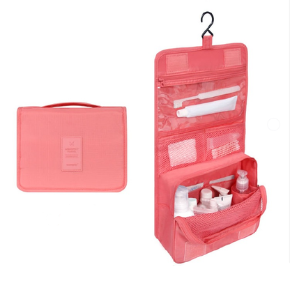 Hanging Toiletry Bag with Multiple Compartments for Travel – Water-Resistant Organizer for Makeup, Cosmetics & Grooming Essentials