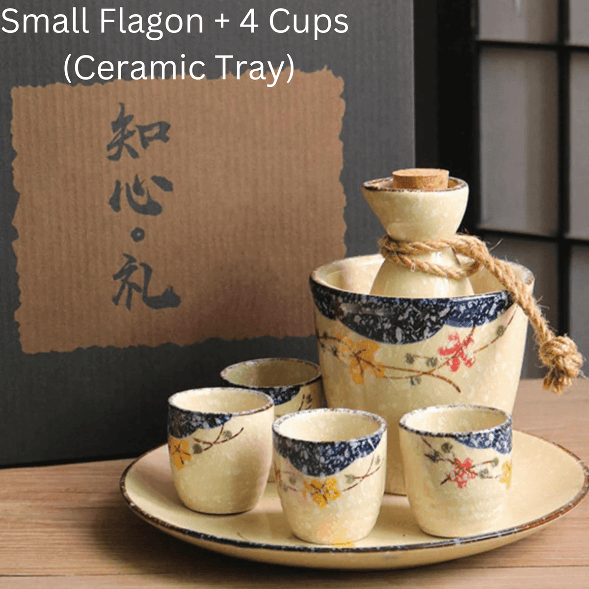 Handcrafted Ceramic Sake Serving Set Cherry Blossom Design Tokkuri Flagon Ochoko Cups Traditional Japanese Drinkware for Home Entertaining G
