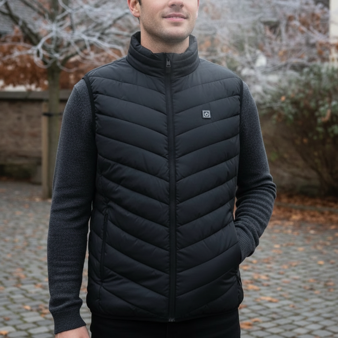 USB Heated Vest with 11 Warming Zones for Men – Lightweight Insulated Gilet for Winter Hiking, Skiing & Commuting