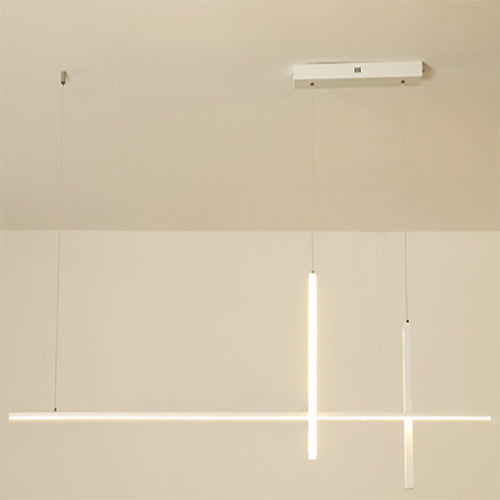 Sleek Rectangular LED Pendant Light with Integrated Lighting for Dining Room & Kitchen
