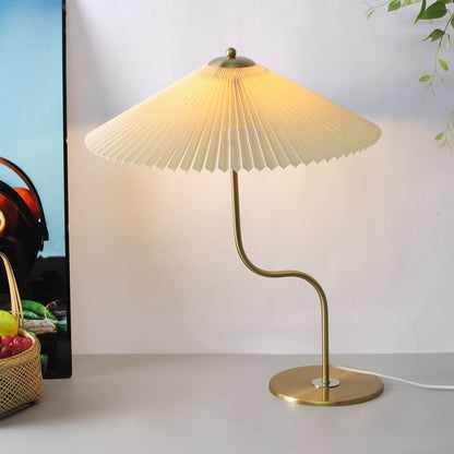 Contemporary Metal Desk Light with Fabric Shade 25 Inches Tall for Bedroom Office Nightstand Reading Task Illumination E12 E14 Socket Home A