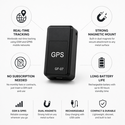 Compact Magnetic Real-Time GPS Tracker (90-Hour Standby)