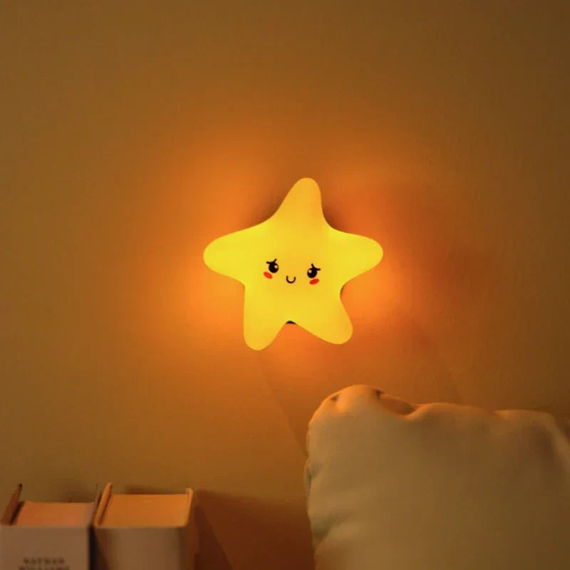 Kids Night Light LED Lamp Star Moon Cloud Rechargeable USB Cordless Bedside Nightlight Nursery Baby Toddler Room Decor 3 Brightness Levels
