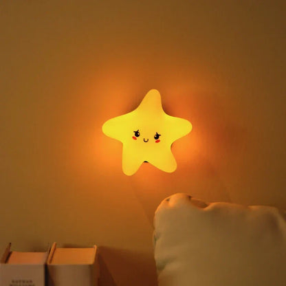 Kids Night Light LED Lamp Star Moon Cloud Rechargeable USB Cordless Bedside Nightlight Nursery Baby Toddler Room Decor 3 Brightness Levels
