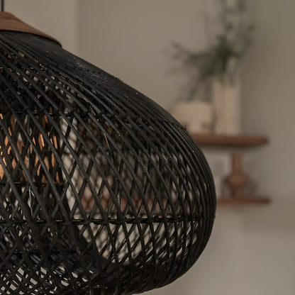 Woven Rattan Ceiling Light Fixture E26 Natural Boho Hanging Lamp for Dining Kitchen Island Bedroom Ambient Lighting Handcrafted Organic Text