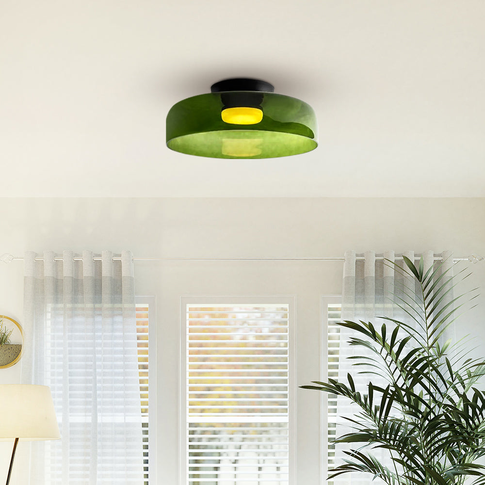 Layered Glass Ceiling Light Modern Multi-Tier Flush Mount Fixture with LED Hardwired for Kitchen Dining Room Bedroom Living Room