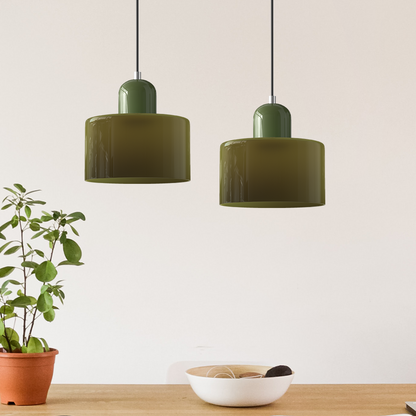 Glass Pendant Light Fixture with Adjustable Cord for Kitchen Island, Dining Room, and Living Room