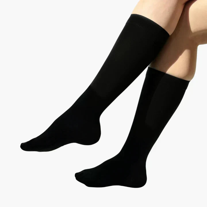 Graduated Compression Socks with Heel & Ankle Support for Circulation, Swelling & Fatigue Relief – Seamless, Moisture-Wicking Design