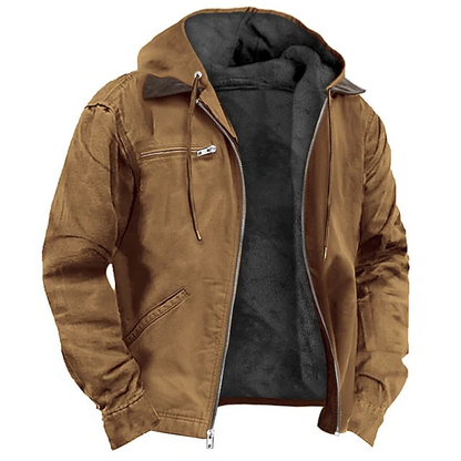 Men's Zip-Up Outerwear Coat with Tailored Fit for Cold Weather – Insulated Design for Office & Weekend Wear – Black Brown Blue Green