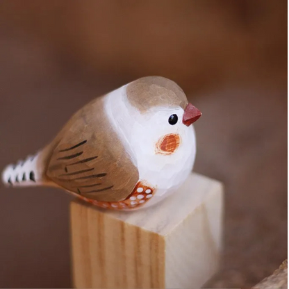 Hand-Carved Wooden Bird Figurine for Shelves, Mantels & Home Décor – Sustainable Balsa Wood Sculpture