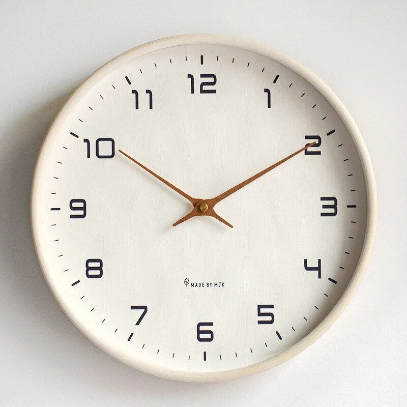 Whisper-Quiet Timepiece 12-Inch Round Face Lightweight Plastic Construction for Bedrooms Offices Kitchens Nurseries Apartment Decor