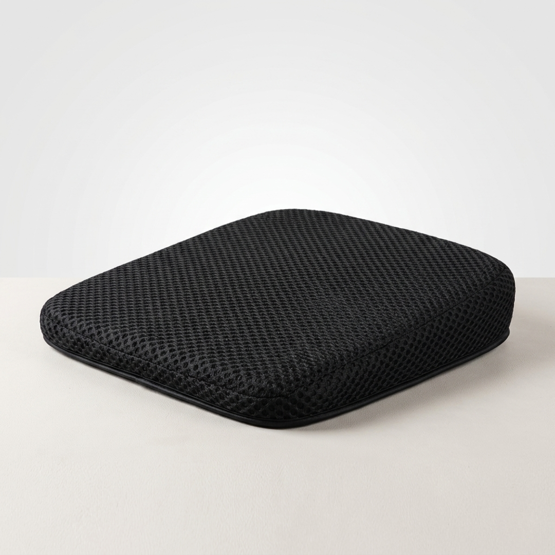Elevated Car Seat Cushion with Airflow Honeycomb Design for Driver Comfort & Posture Support